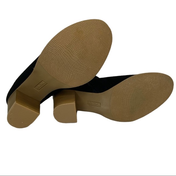 Sonoma Women’s Black Open-Toe Block Heel Perforated Bootie Size Zipper Size 8M - Picture 11 of 11